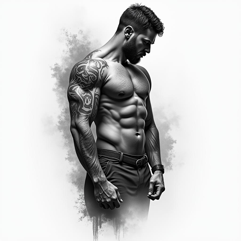 Strengthhigly detailed tattoo - Variation 2