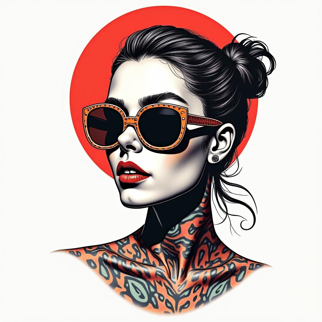 Jobsonin pop art style tattoo, featuring bold and vibrant colors, exaggerated outlines, iconic imagery, inspired by comic books and speech bubbles, comic book characters, retro pop culture