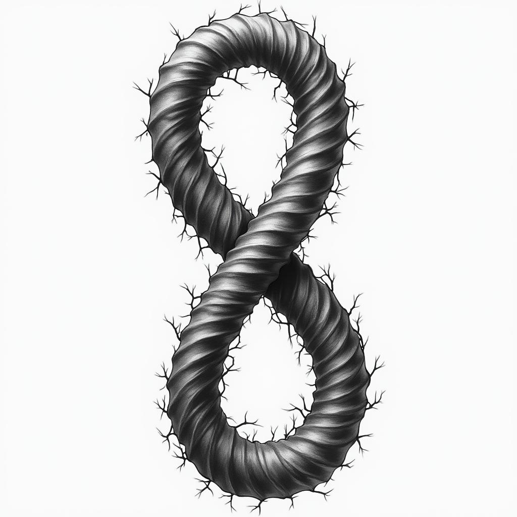 Infinity signin portrait tattoo style, featuring a highly realistic and detailed depiction - Variation 3