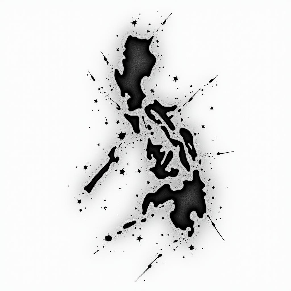 Filipino flag and great Britain flag combinationstext-based tattoo, japanese font ultra-realistic, perfectly placed, high-quality font design, photo-realistic shading, 8k, high quality, finely detailed typograph