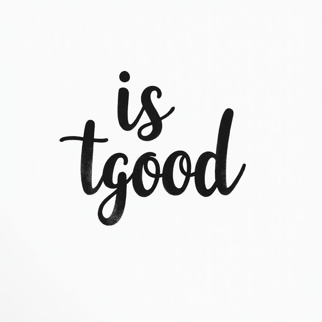 It is good.minimalist text-based tattoo, Monospace font ultra-realistic, perfectly placed, high-quality font design, photo-realistic shading, 8k, high quality, finely detailed typograph - Variation 3