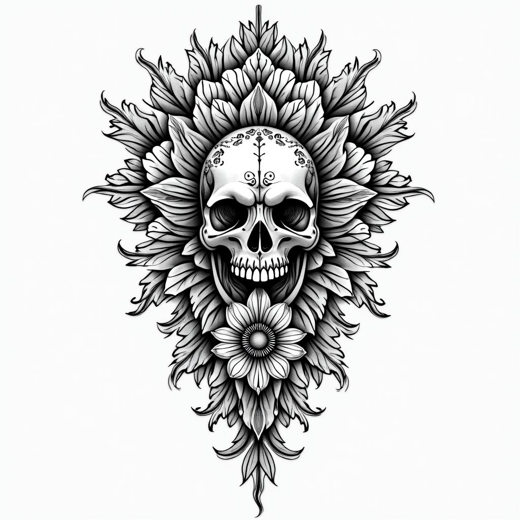 Success, willpower, anger, divorcein ornamental tattoo style, featuring intricate symmetrical patterns and floral designs, showcasing highly detailed line work and geometric shapes, creating a sense of elegance and balance - Variation 4