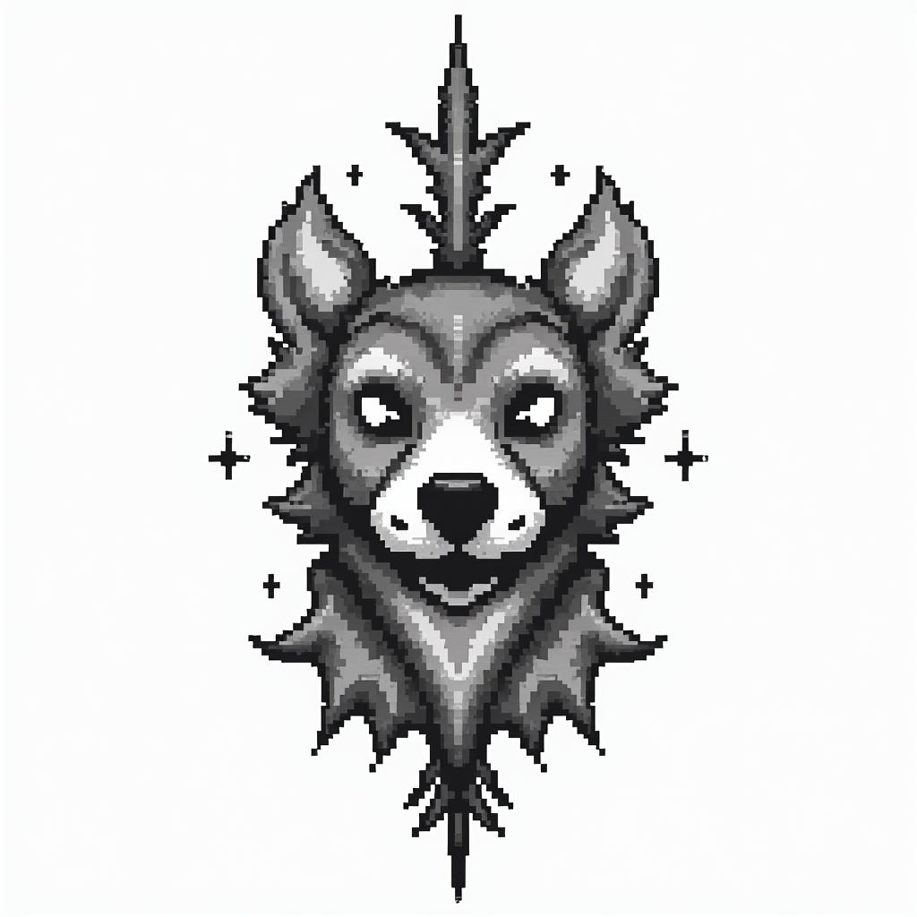 Compasin 8-bit tattoo style, minimalistic pixel style tattoo, pixel art with simplified shapes and retro gaming visuals, inspired by 8-bit pixel based detailing - Variation 4