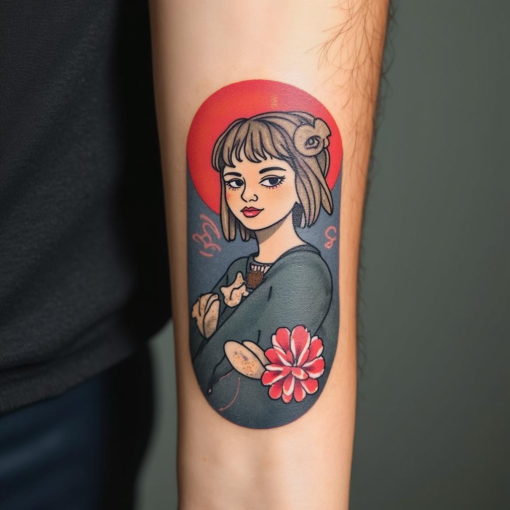 I'm fine save mein 8-bit tattoo style, minimalistic pixel style tattoo, pixel art with simplified shapes and retro gaming visuals, inspired by 8-bit pixel based detailing - Variation 2