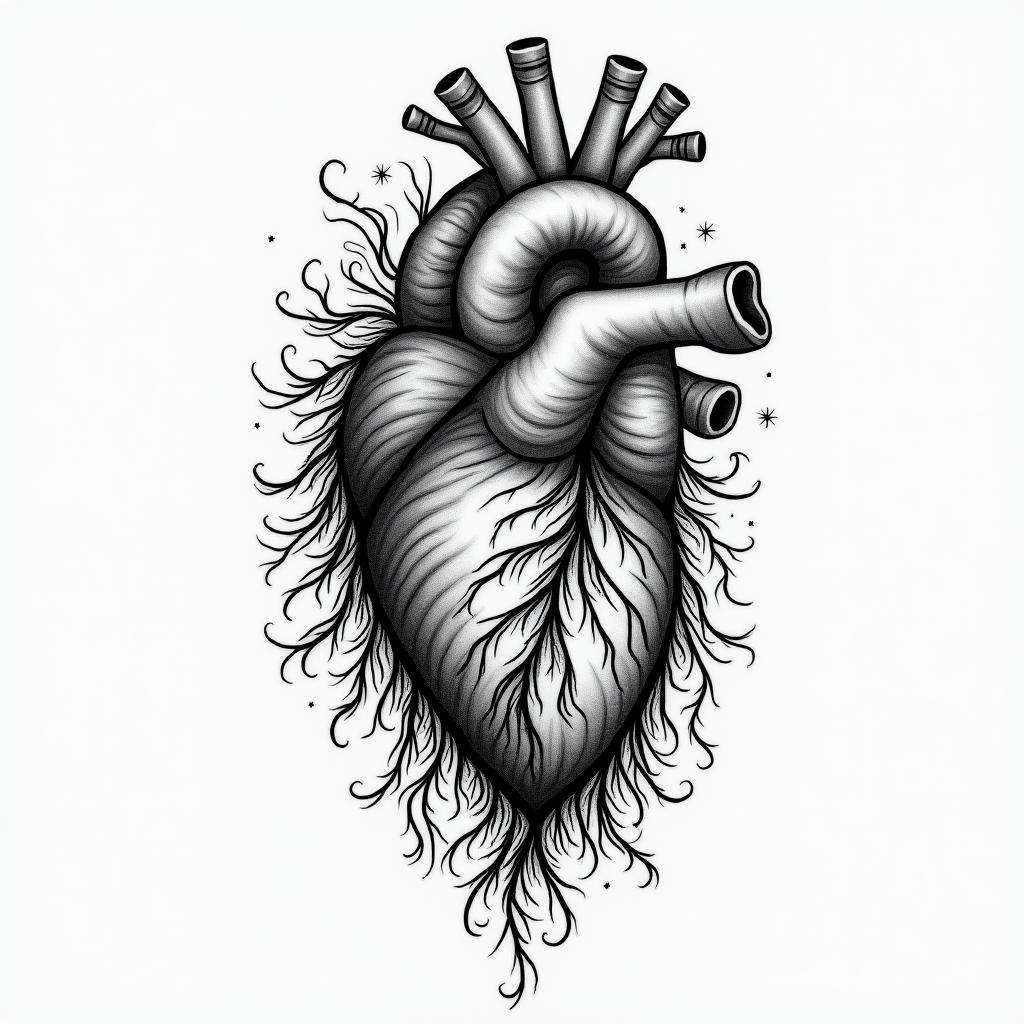 Aquarius. 45 years old. Once had myocarditis that really affected me psychologically. But now it's better again. I try to be strong, even though it's not always easy. I have a 6-year-old daughter whom I love.in authentic tattoo style, incorporating traditional modifications, bold black outlines, solid color fills, featuring classic authentic elements - Variation 2