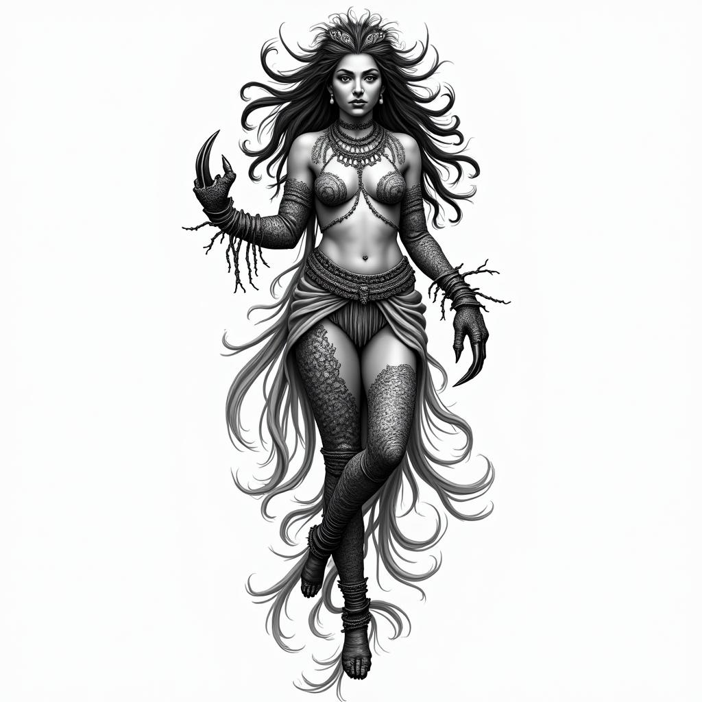 Kendriana, Scorpio, Hahirain bohemian style tattoo, 8k - Variation 2