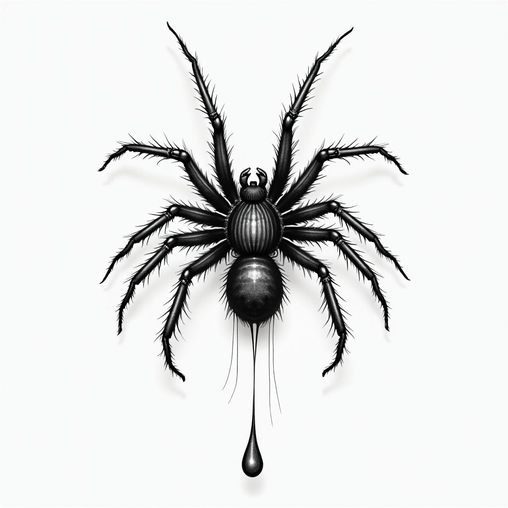 spider dropping of webhigly detailed tattoo