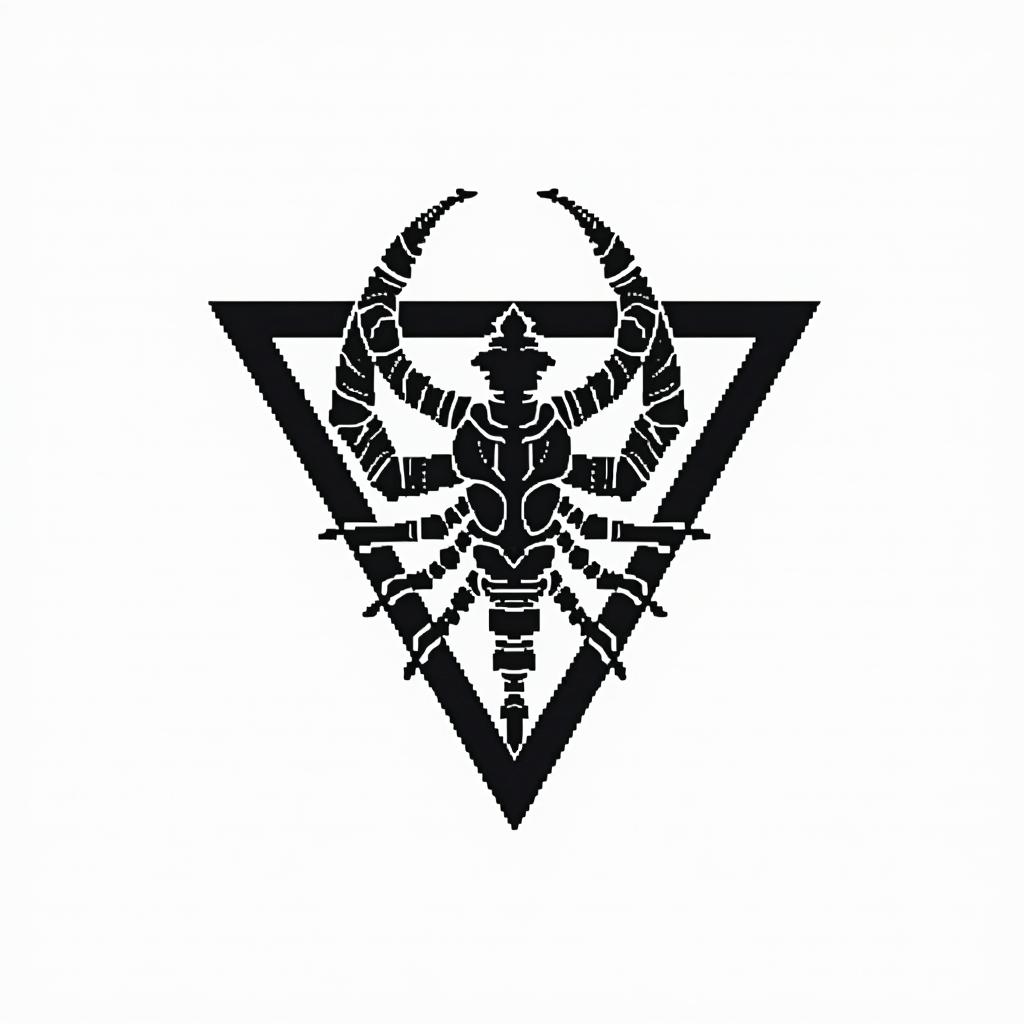 Kendriana, Scorpio, Hahirain 8-bit tattoo style, minimalistic pixel style tattoo, pixel art with simplified shapes and retro gaming visuals, inspired by 8-bit pixel based detailing