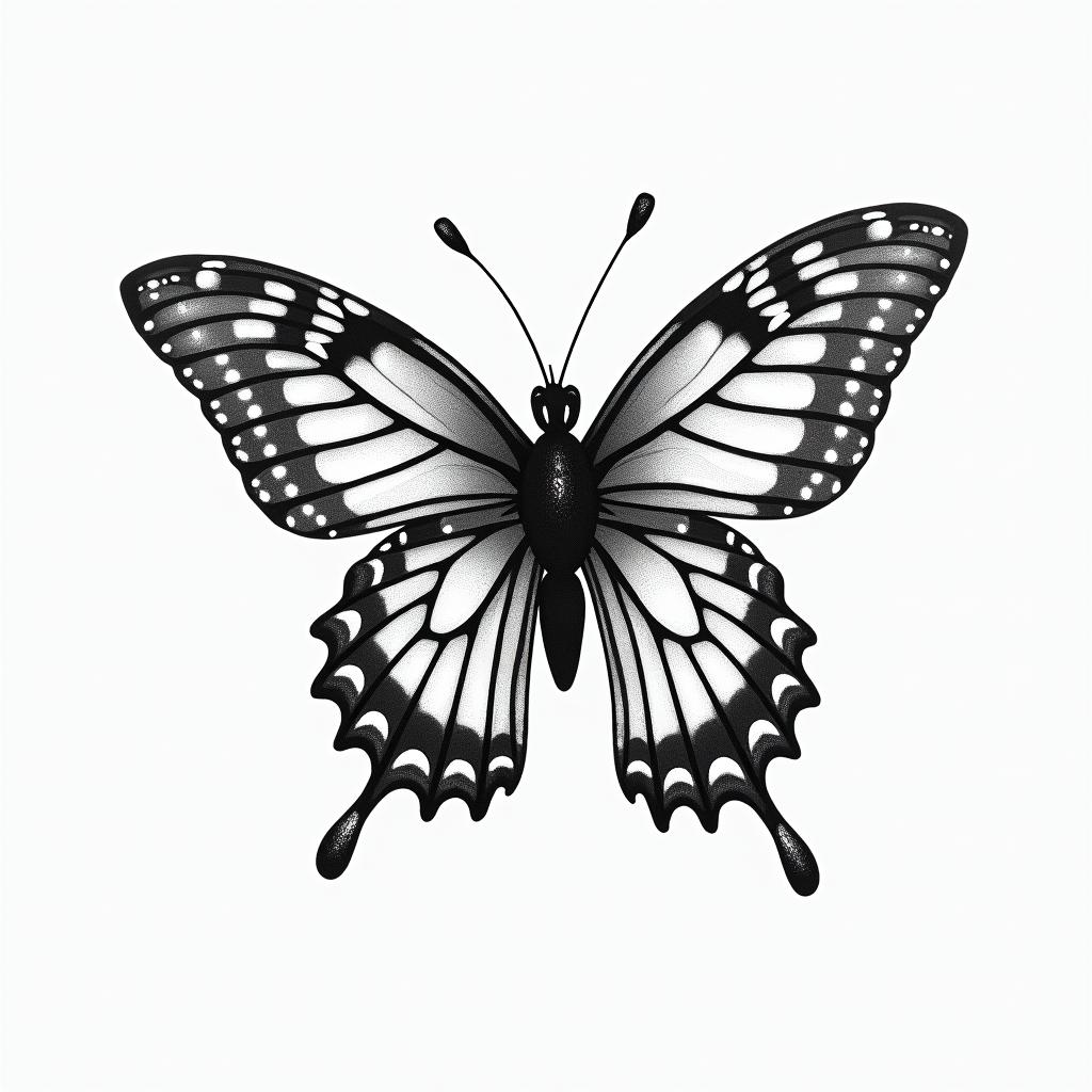 Blume Schmetterling Sonnein bohemian style tattoo, 8k