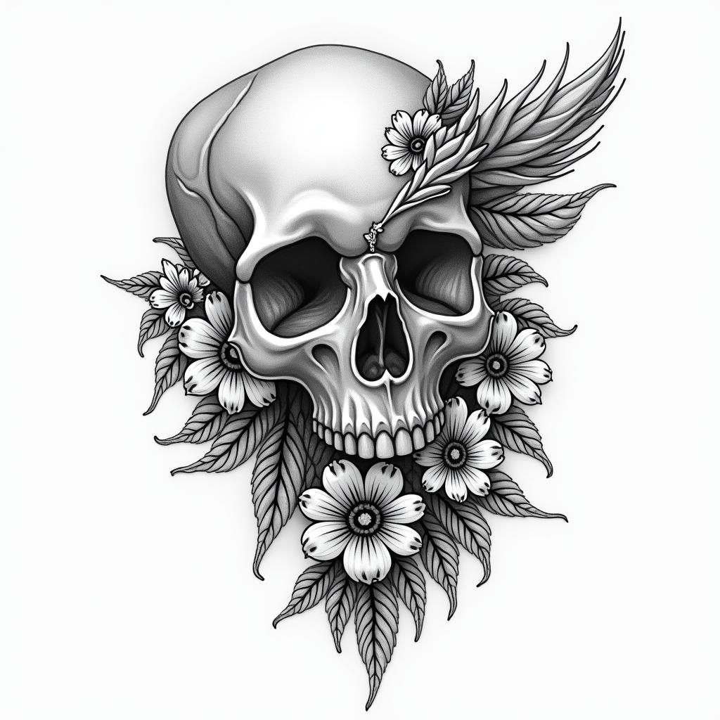 Pfingstrosein bohemian style tattoo, 8k - Variation 2