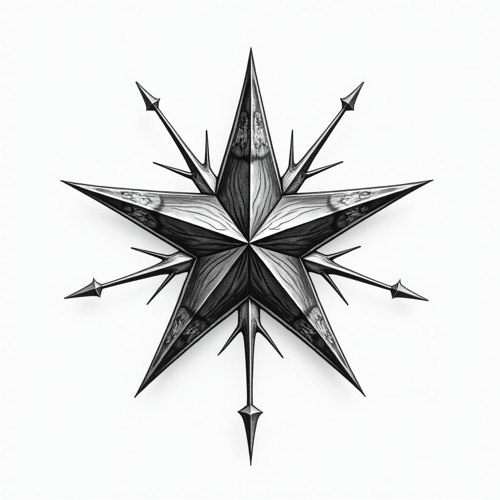 Star, scalehigly detailed tattoo