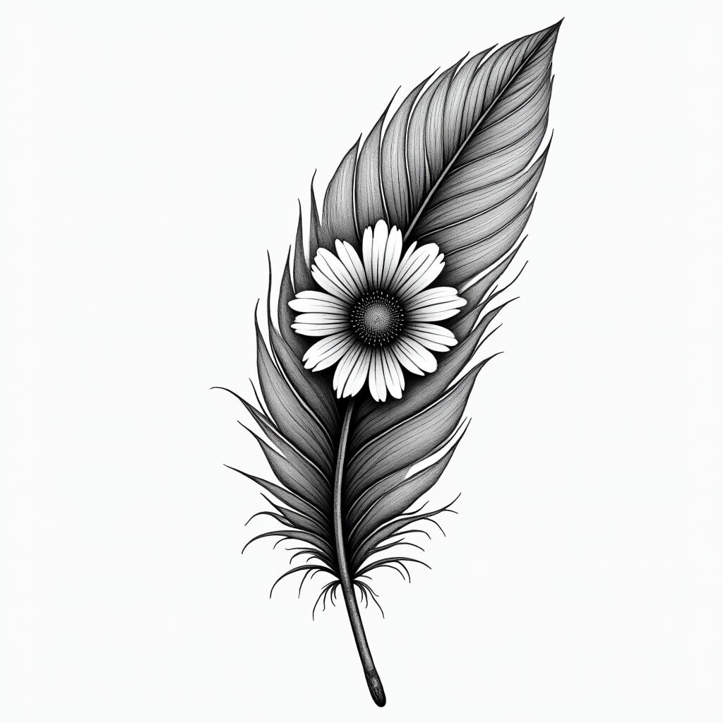 Memento mori memento vivire, 1985, on a featherhigly detailed tattoo