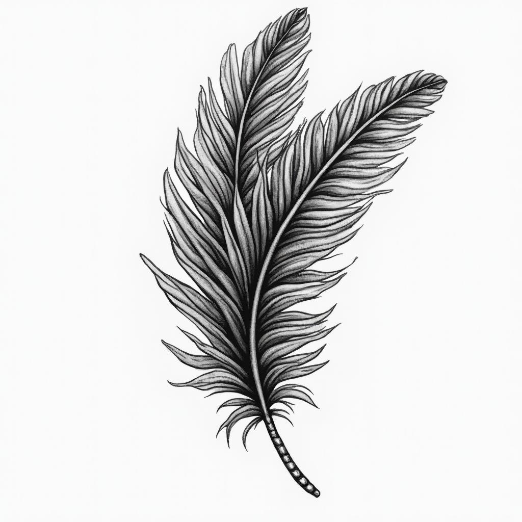 Memento mori memento vivire, 1985, on a featherhigly detailed tattoo - Variation 2