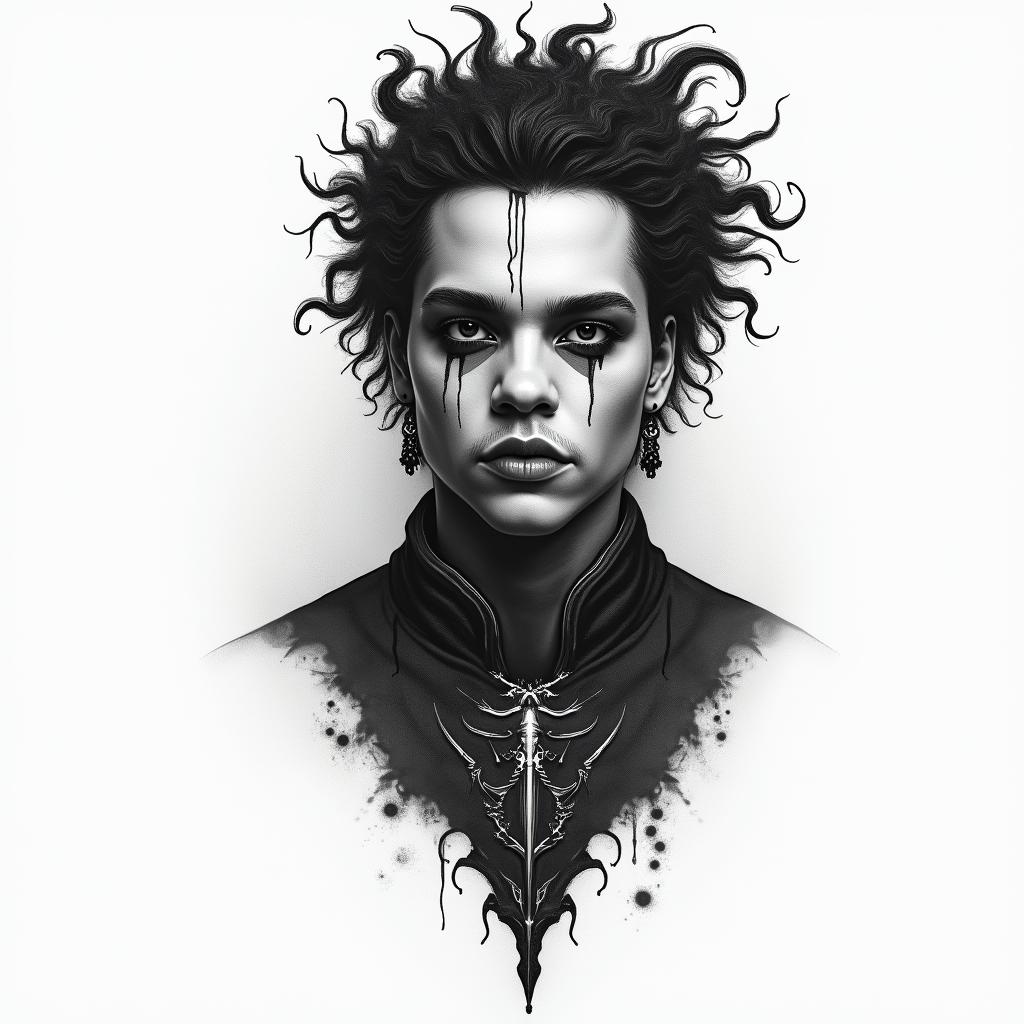 I want a tattoo based on the song "The Abyss" by The Weeknd.higly detailed tattoo - Variation 3