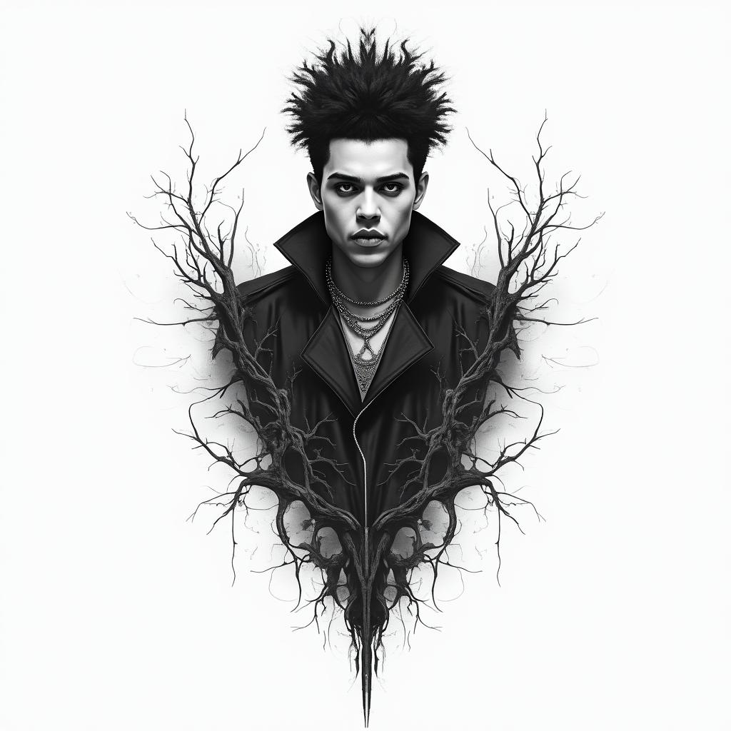 I want a tattoo based on the song "The Abyss" by The Weeknd.higly detailed tattoo - Variation 2