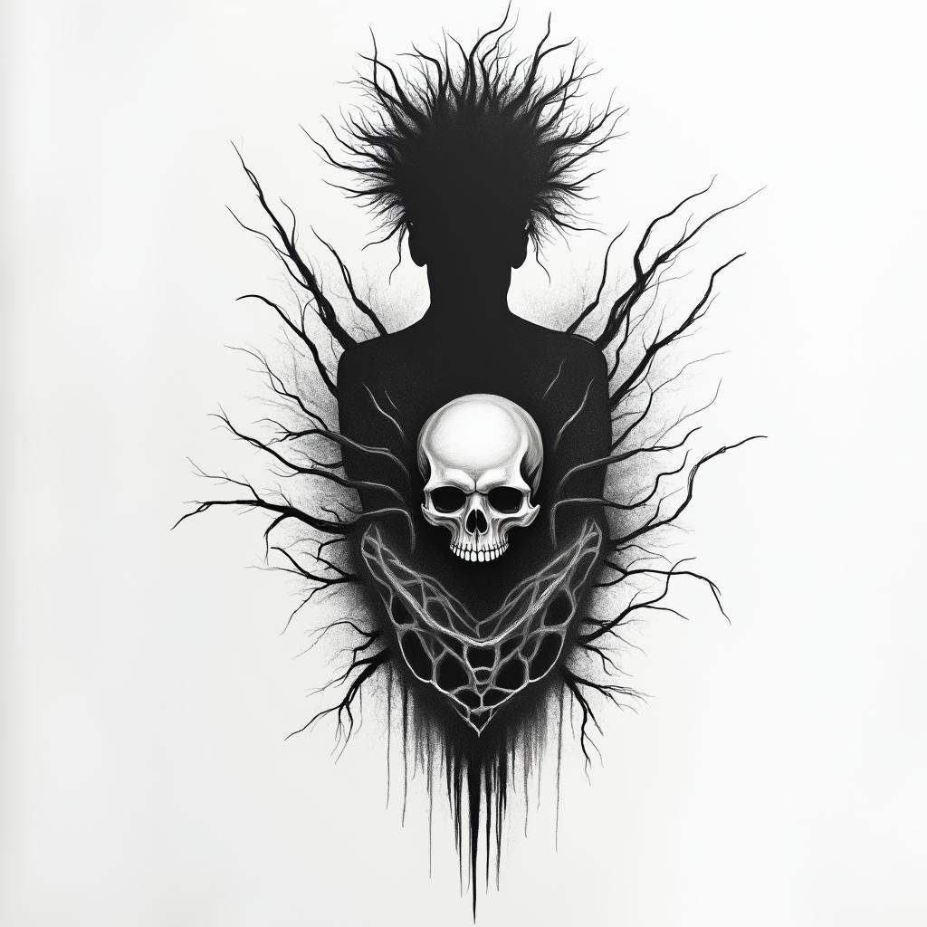 I want a tattoo based on the song "The Abyss" by The Weeknd.higly detailed tattoo - Variation 4