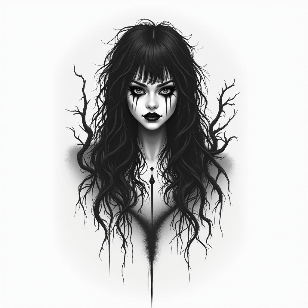 I want a tattoo based on the song "The Abyss" by The Weeknd.higly detailed tattoo