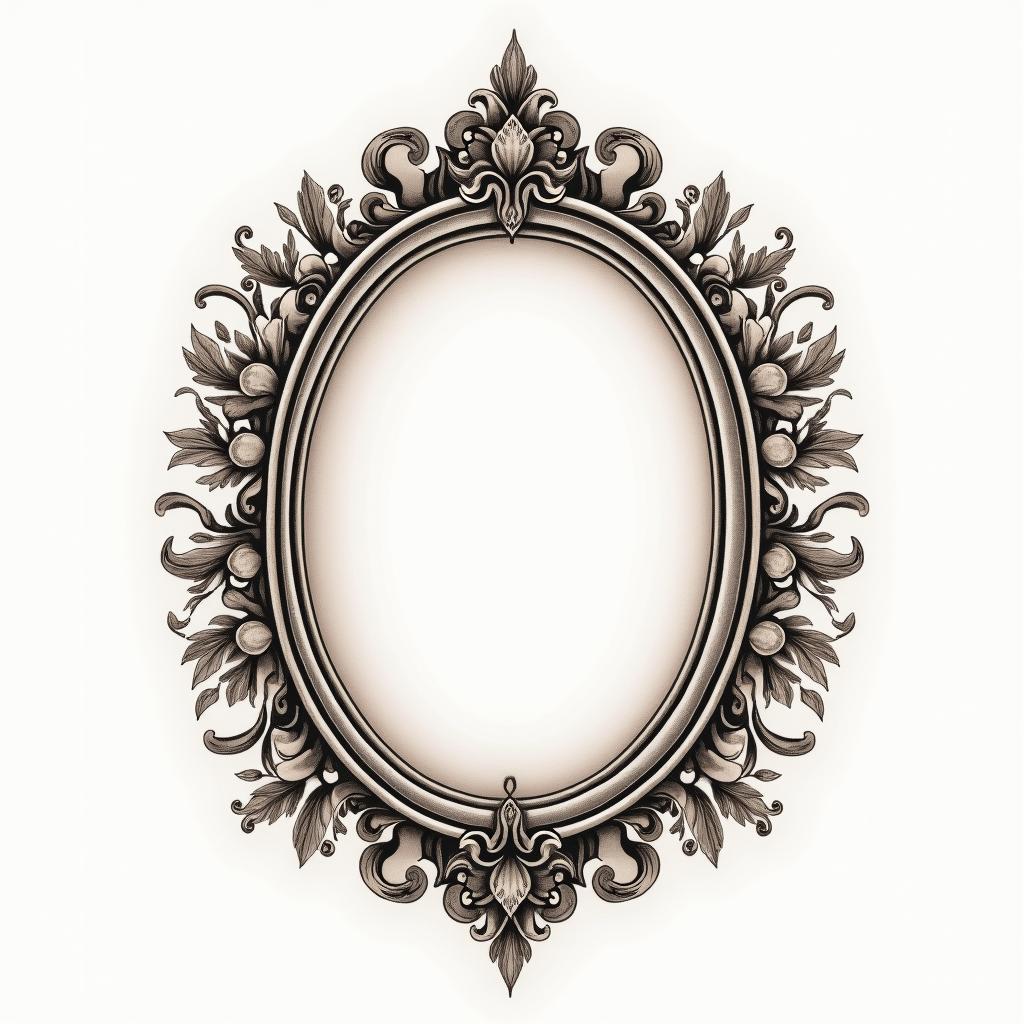 Bubbles
sparkle simplein victorian style tattoo, featuring vintage and elegant elements, ornate frames, roses, antique, sepia-toned color scheme - Variation 4