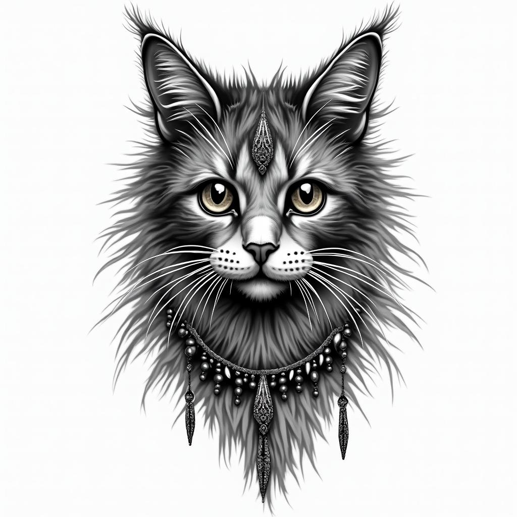 Simple Gypsy cathigly detailed tattoo - Variation 2