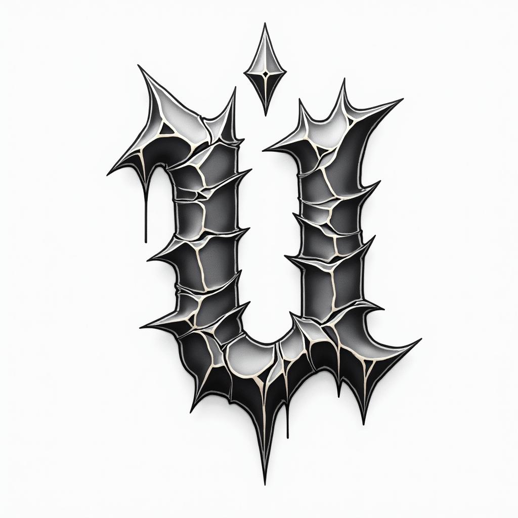 I want a tattoo that says fuck the hustle with the letter u as a cracked diamondhigly detailed tattoo - Variation 4