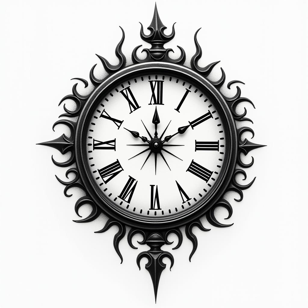 Timeless clockhigly detailed tattoo