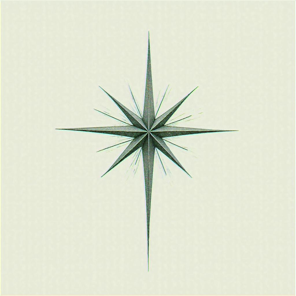 Sparkle star royalin minimalist style tattoo, featuring simple shapes and fine lines, with minimal shading and details, tiny triangles, creating a sense of balance and harmony - Variation 8