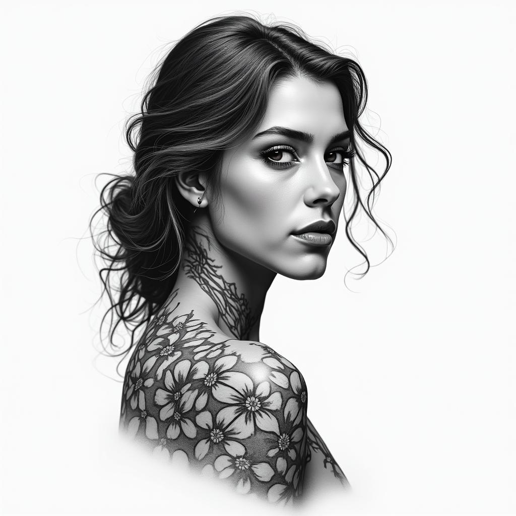 Fernanda Duarte 27 years old cancer signhigly detailed tattoo