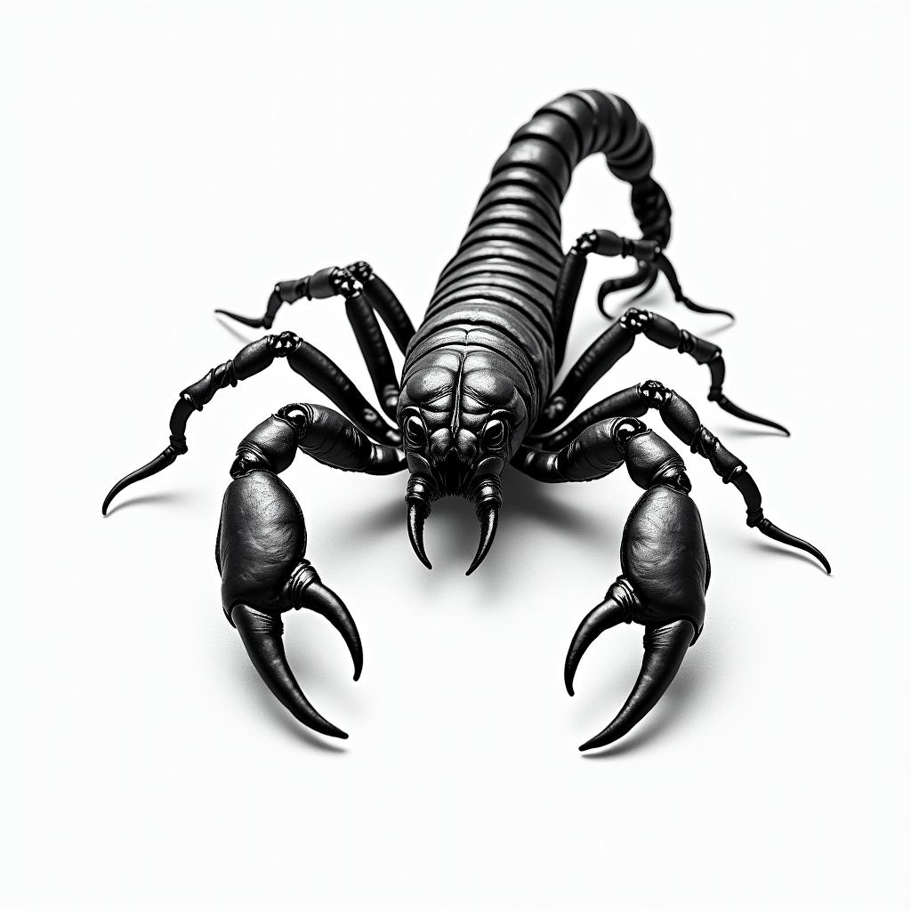 Scorpion, sad, darkhigly detailed tattoo