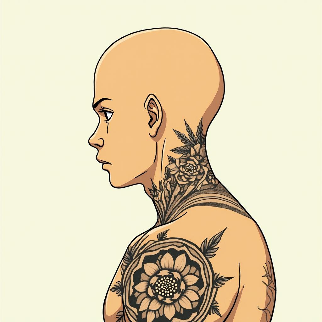 We seek the truth and endure the consequencesGhibli, Studio Ghibli aesthetic, hand-drawn anime style, retro nostalgic atmosphere, retro soft pastel color palette with earthy tones, retro Japanese cinematic shot, yellow tint effect, bald character, smooth surface, anime shadow 90's anime style - Variation 4