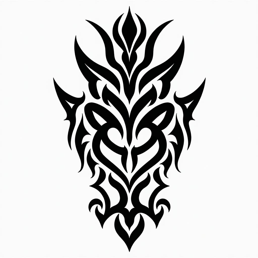 Santoshain tribal tattoo style, featuring bold and black geometric shapes, curved lines, intertwine and flow seamlessly, creating a powerful and symbolic design, polynesian and maori styles