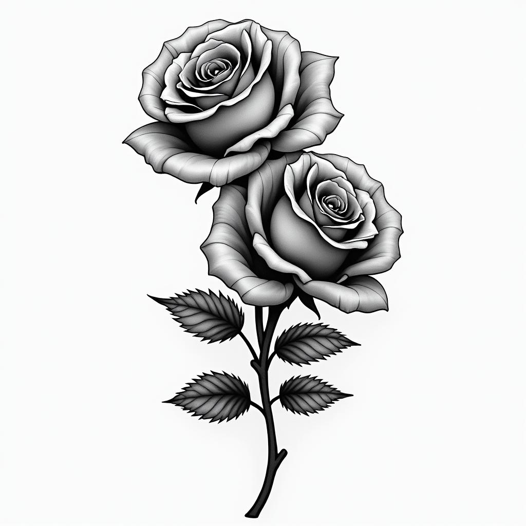 2 roseshigly detailed tattoo - Variation 4