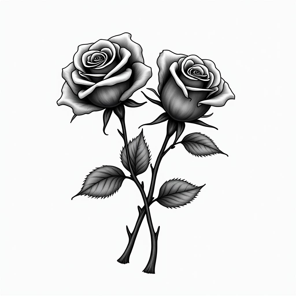 2 roseshigly detailed tattoo