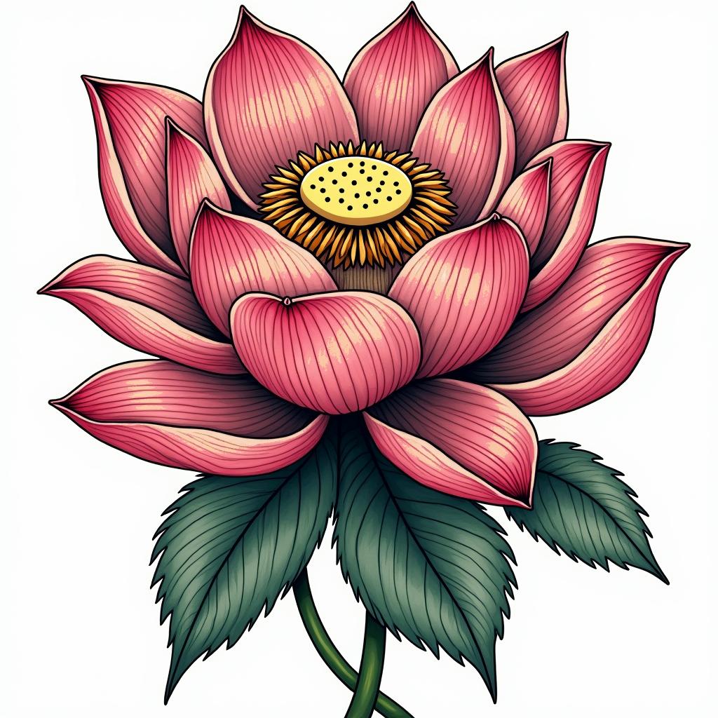 Photographer, birth photographer, lotus flowerin pop art style tattoo, featuring bold and vibrant colors, exaggerated outlines, iconic imagery, inspired by comic books and speech bubbles, comic book characters, retro pop culture - Variation 4