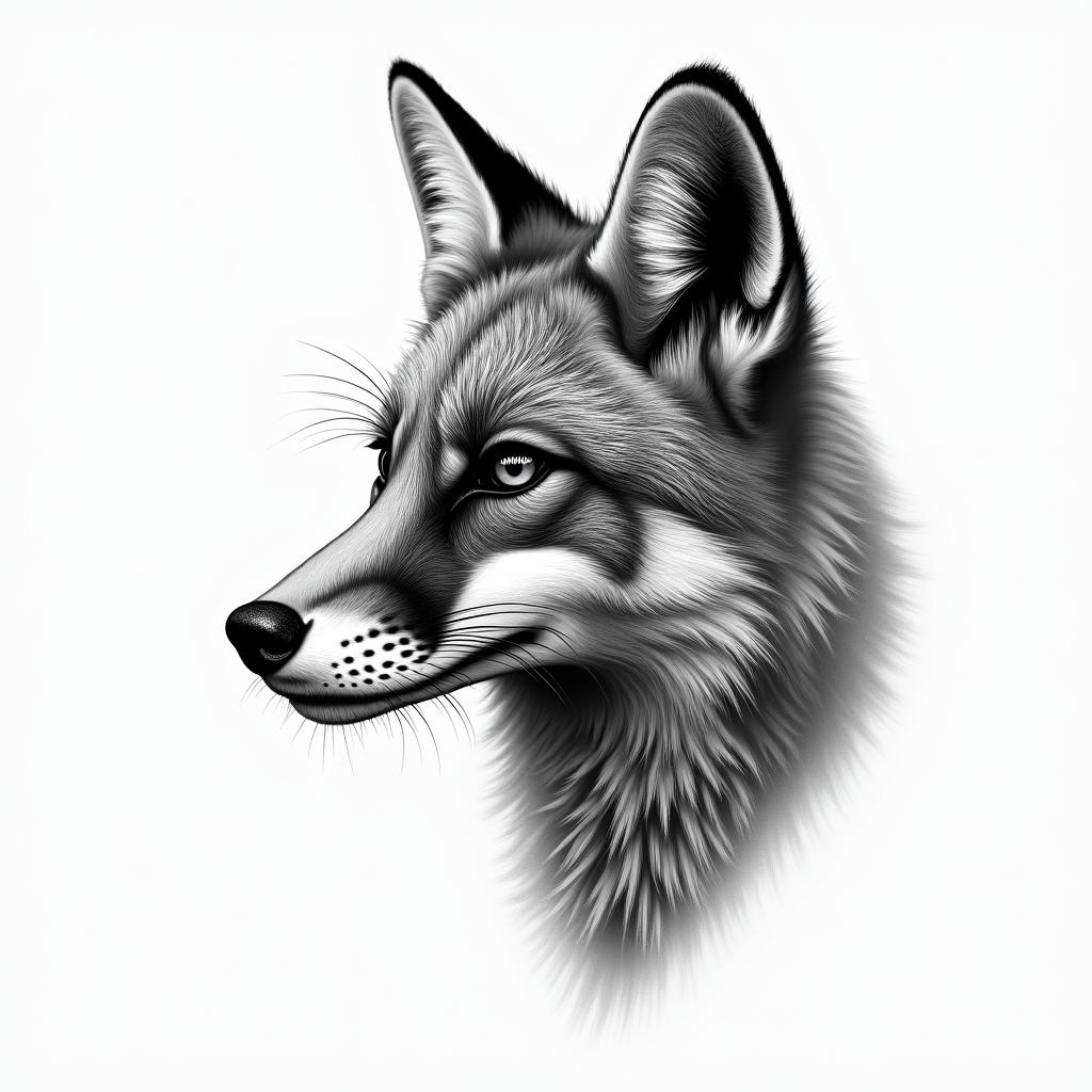 Fox animalhigly detailed tattoo