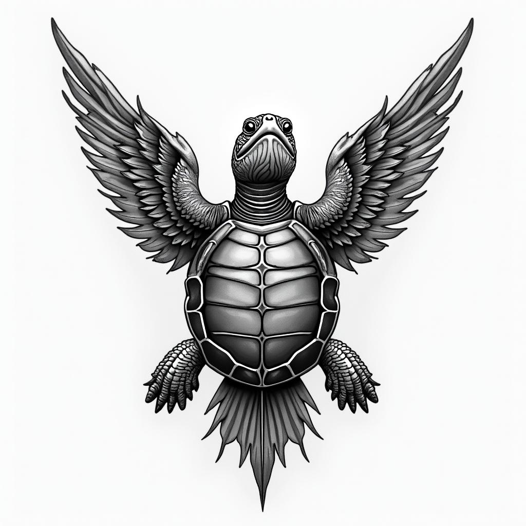 Tatuaje tribal de una tortuga un ibiscus en la isla de pascuahigly detailed tattoo
