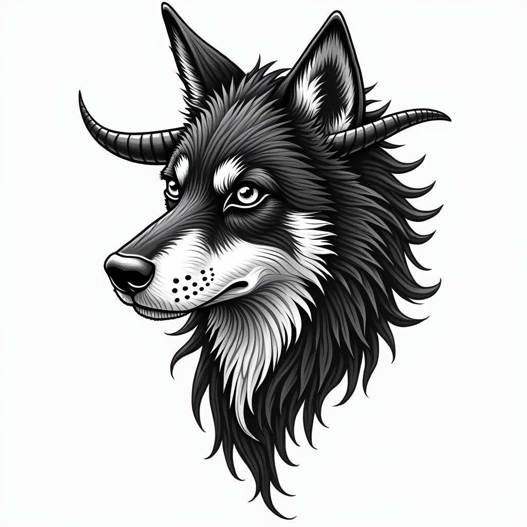 Zorro animalin authentic tattoo style, incorporating traditional modifications, bold black outlines, solid color fills, featuring classic authentic elements