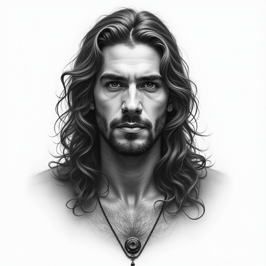 Jonathan Samir Martínez Astaiza, Sagittarius, man, strong, intelligent.in portrait tattoo style, featuring a highly realistic and detailed depiction  - Variation 5