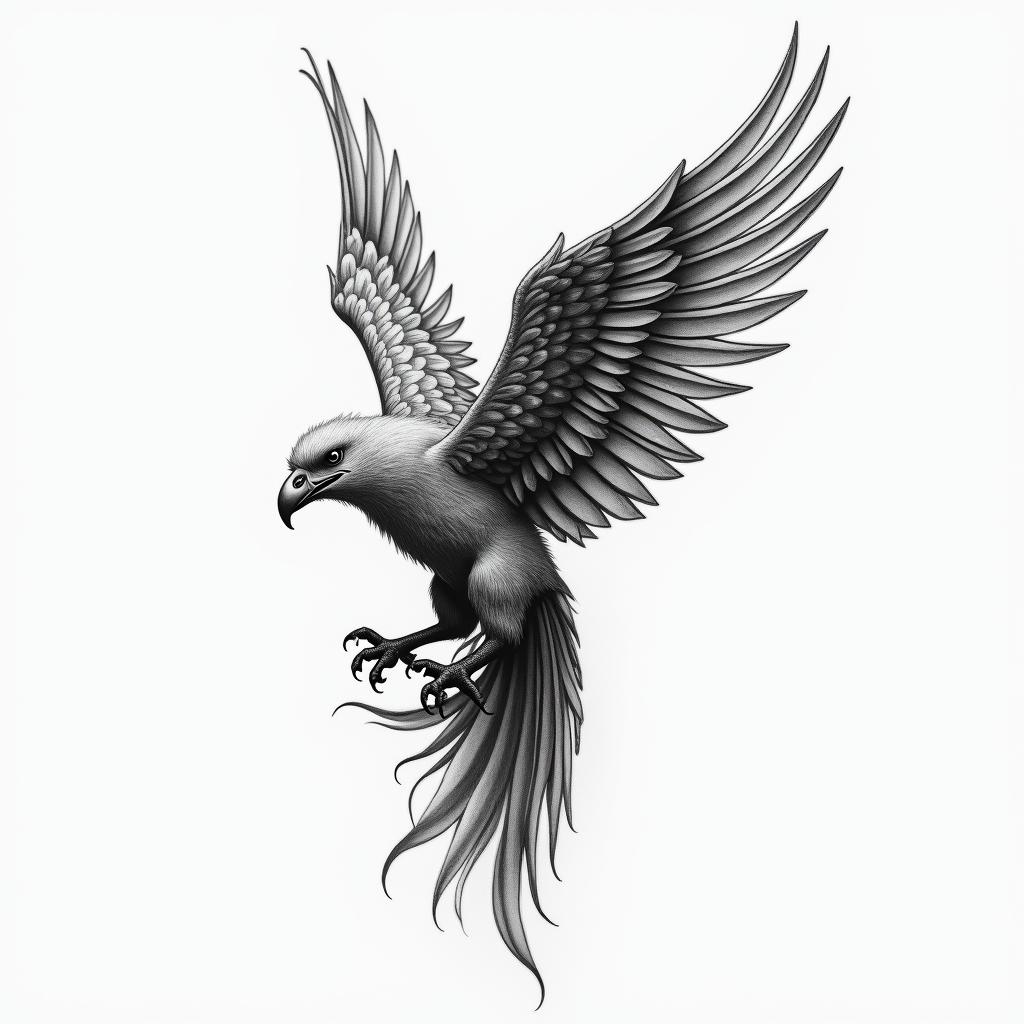 Wing tattoo on ankle/leghigly detailed tattoo - Variation 4