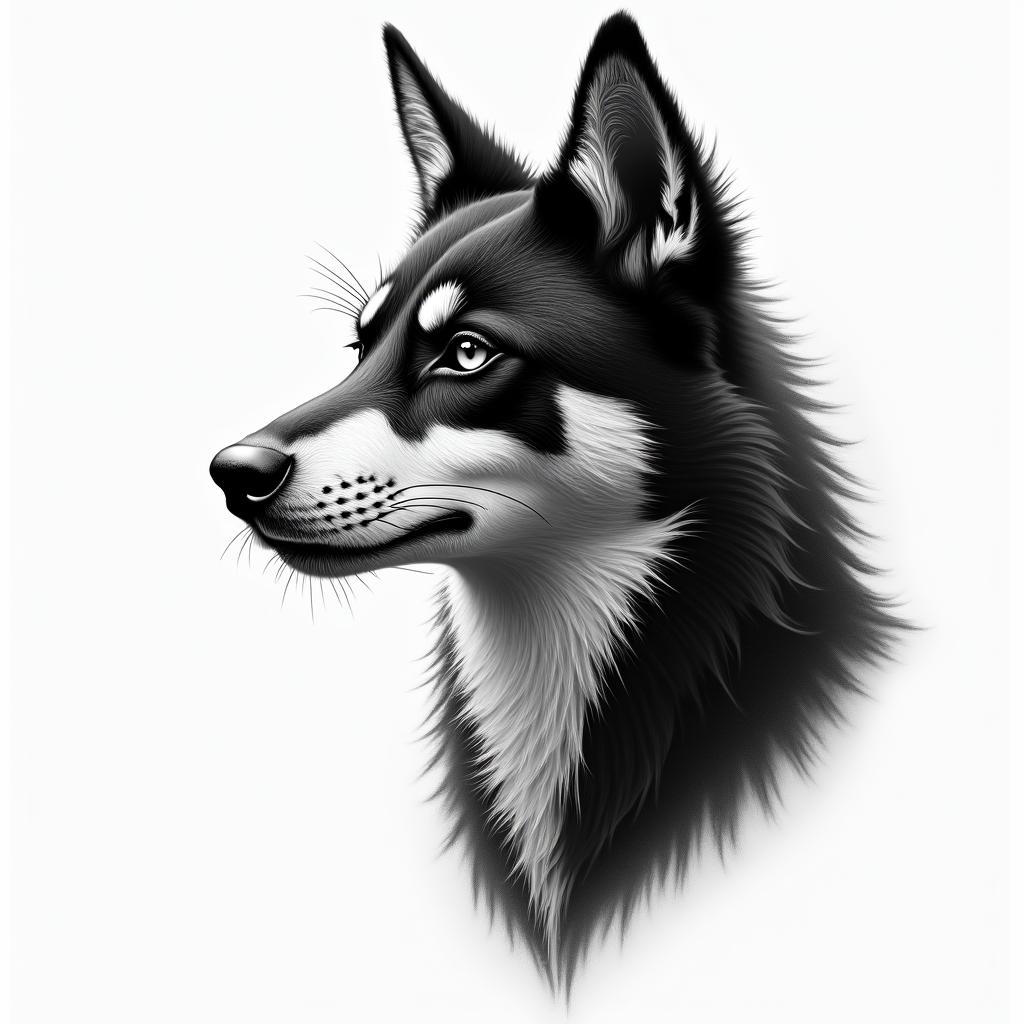 Zorro animalin realism tattoo style, featuring a highly detailed, lifelike, capturing every detail, photorealistic, ultra realistic, intricate shading, smooth and sharp,  