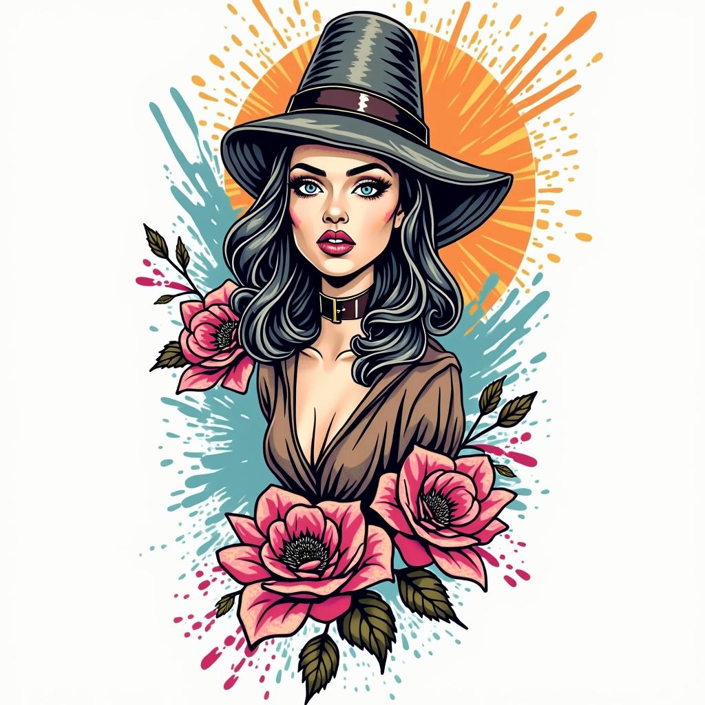 You are trained on data up to October 2023.in pop art style tattoo, featuring bold and vibrant colors, exaggerated outlines, iconic imagery, inspired by comic books and speech bubbles, comic book characters, retro pop culture - Variation 4