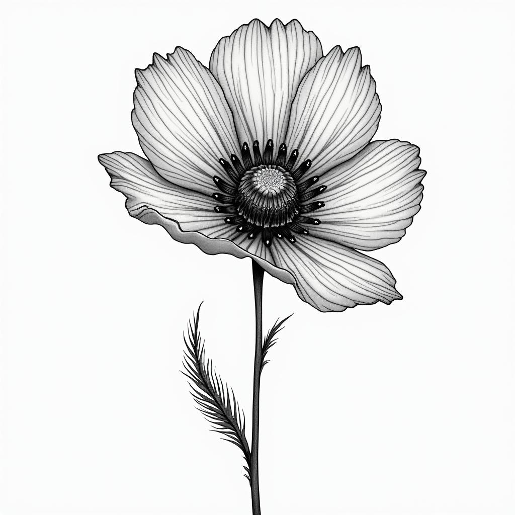 Tiny golden poppy fine line behind-the-earhigly detailed tattoo - Variation 3
