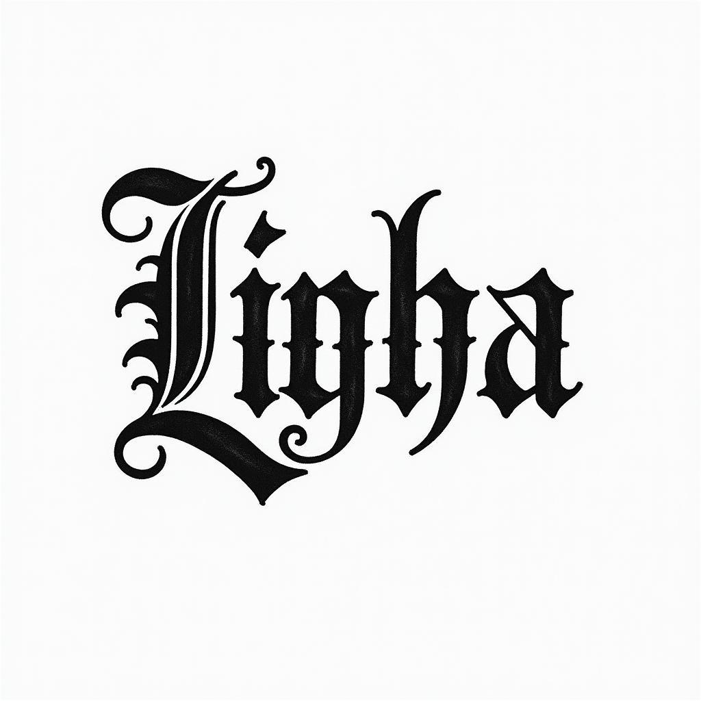 Gothic Text tattoo example 5