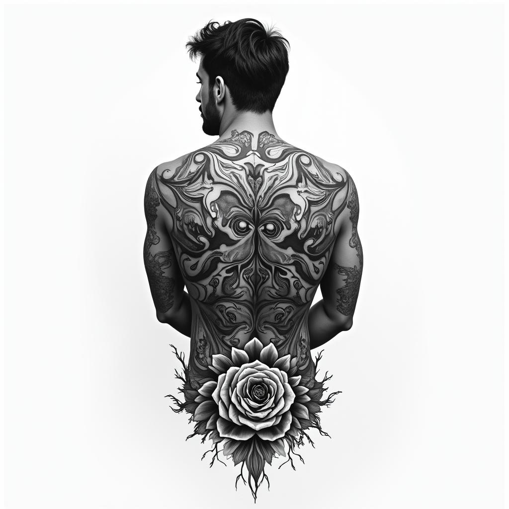 Aquarius, Wuppertal, malehigly detailed tattoo - Variation 2