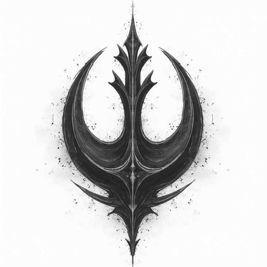 Rebel alliance symbol from star wars
3" approx
sketchy look to it
black and grey
include star wars imagery but not in a way that overwhelms the rebel alliance symbol
not generic - feel free to be unique
make it a little more feminine / beautiful
take that first one and let's work on it
look at the notes above
in authentic tattoo style, incorporating traditional modifications, bold black outlines, solid color fills, featuring classic authentic elements - Variation 2