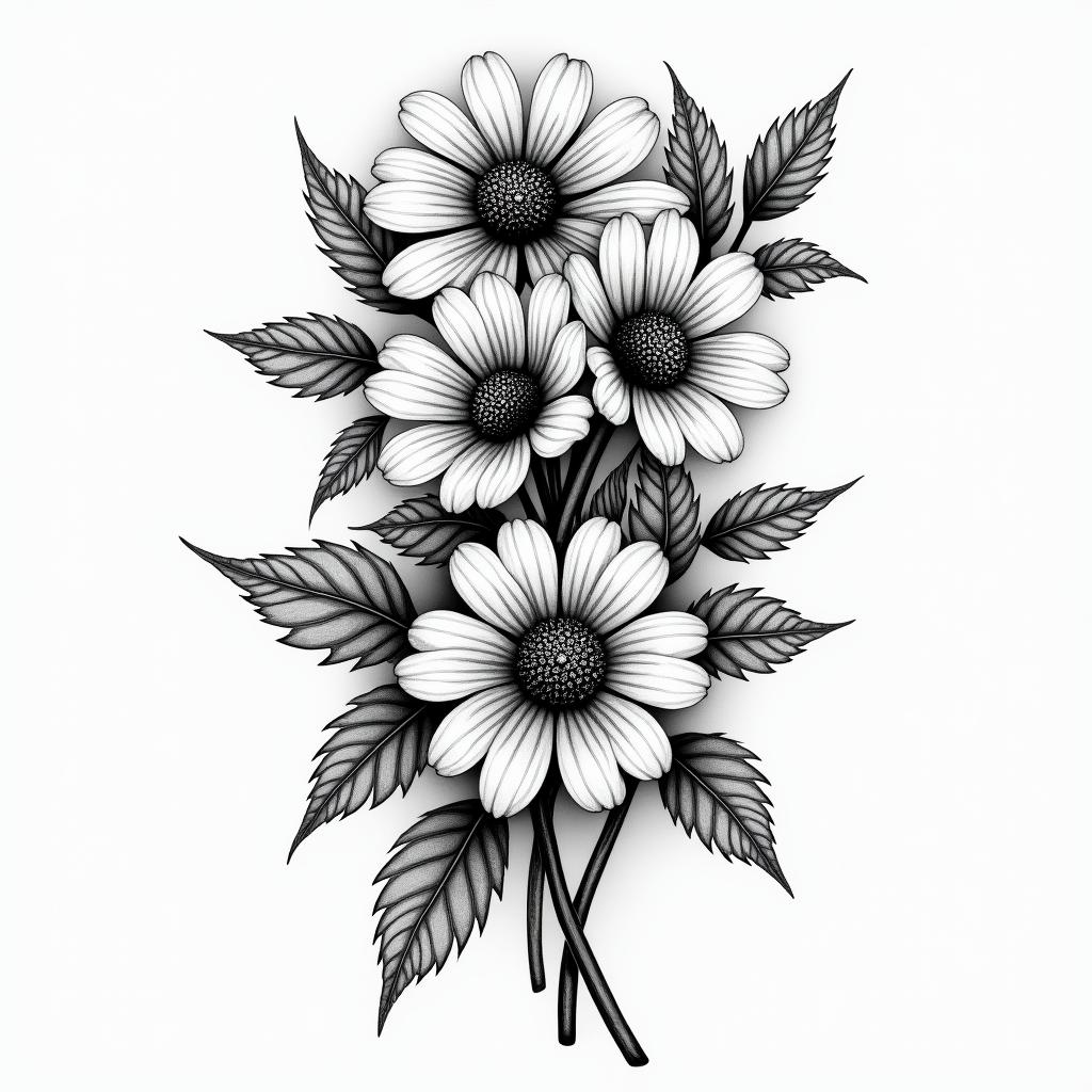 Farm meets floralhigly detailed tattoo - Variation 4