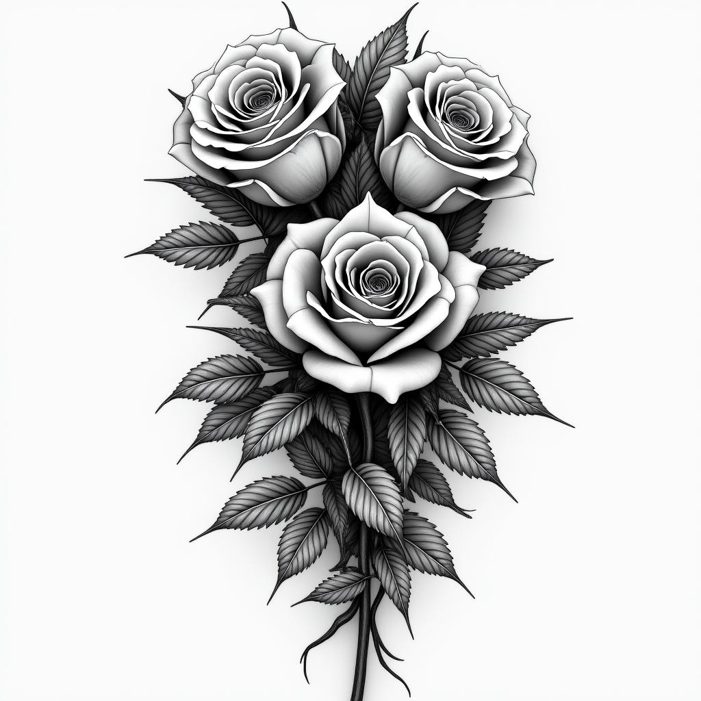 Rosestattoo in biomechanic style, the tattoo covered by robotic elements of futuristic cyberpunk design, robotic features detail, showcasing intricate mechanical components - Variation 3