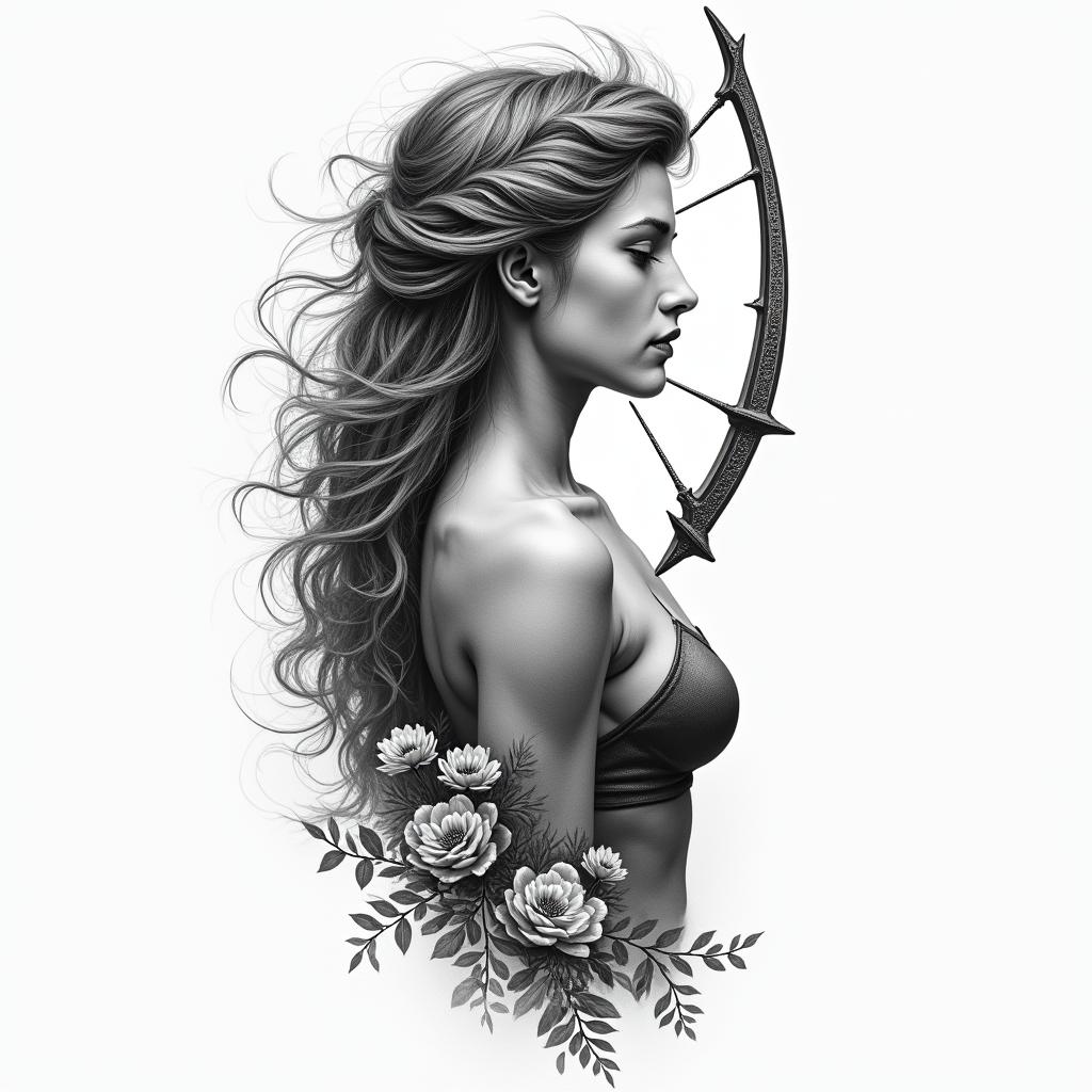Christina, Sagittarius, Germanyhigly detailed tattoo - Variation 2