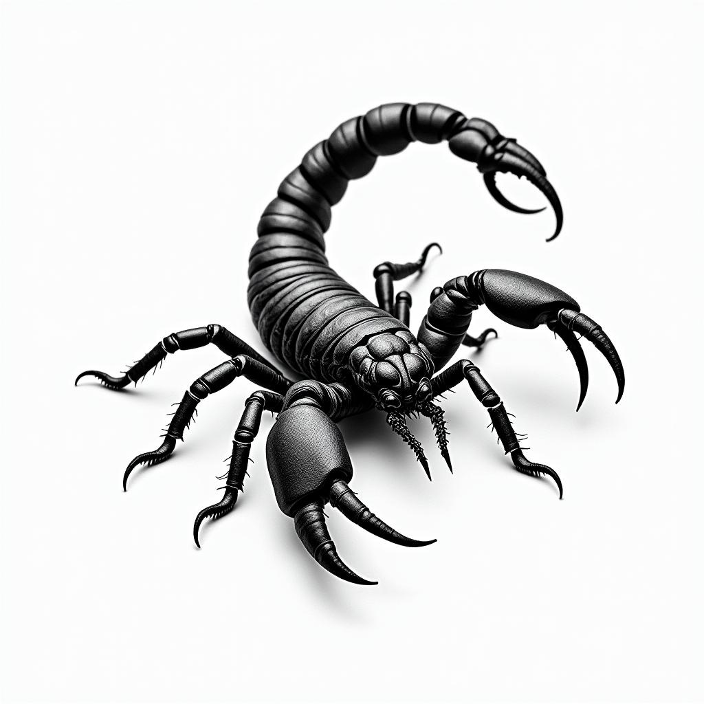 Scorpion with sharp, detailed clawshigly detailed tattoo - Variation 6