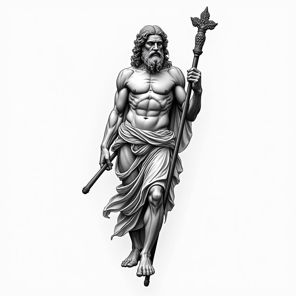 Asclepius holding rod
Greek mythologyhigly detailed tattoo