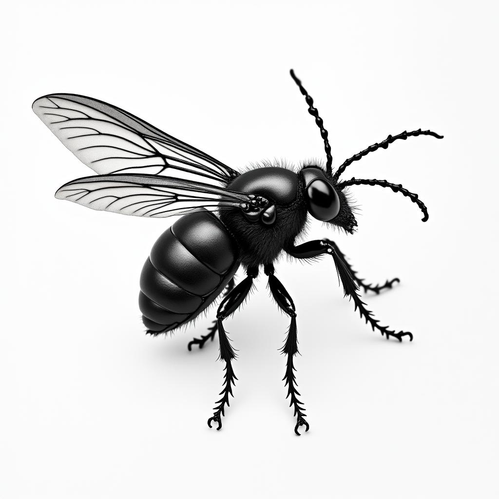 Beetle that flieshigly detailed tattoo - Variation 2